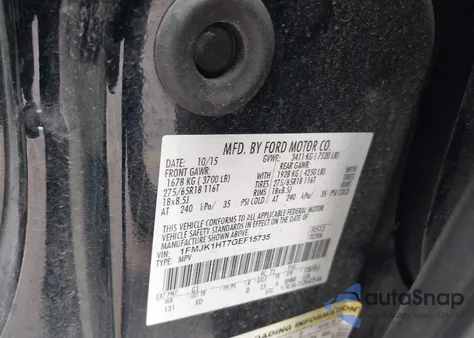 2016 Ford Expedition El Xlt from USA, damaged, VIN 1FMJK1HT7GEF15735